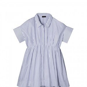 Blue Women's Stripe Short Casual Dress